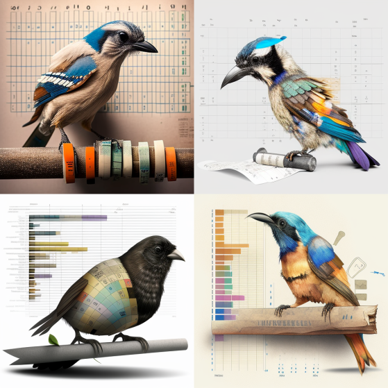 bird with gantt chart